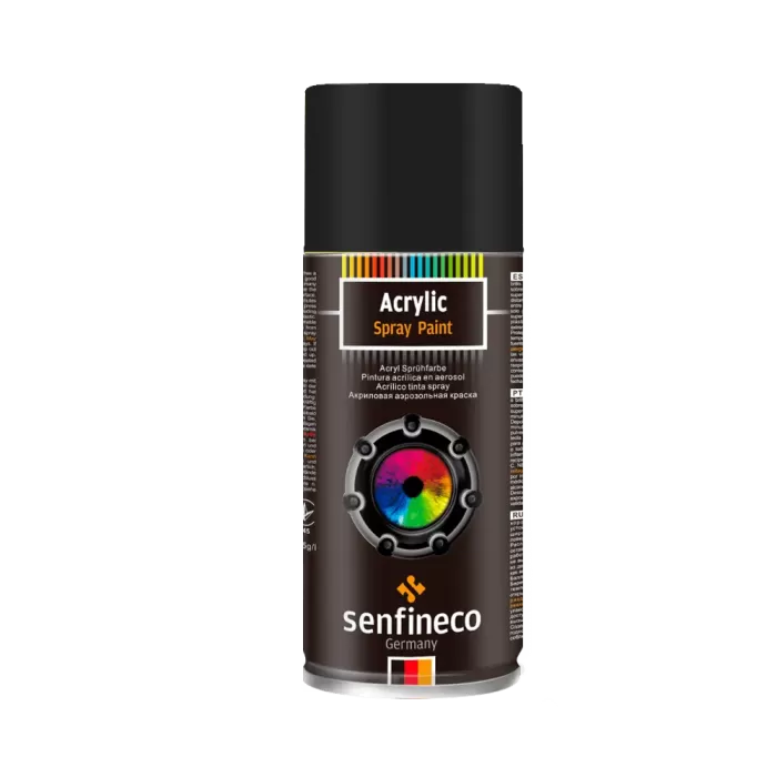 4039 Акриловая краска-спрей SENFINECO Paint Acrylic Black глянцевая (черная) 400мл RAL9005