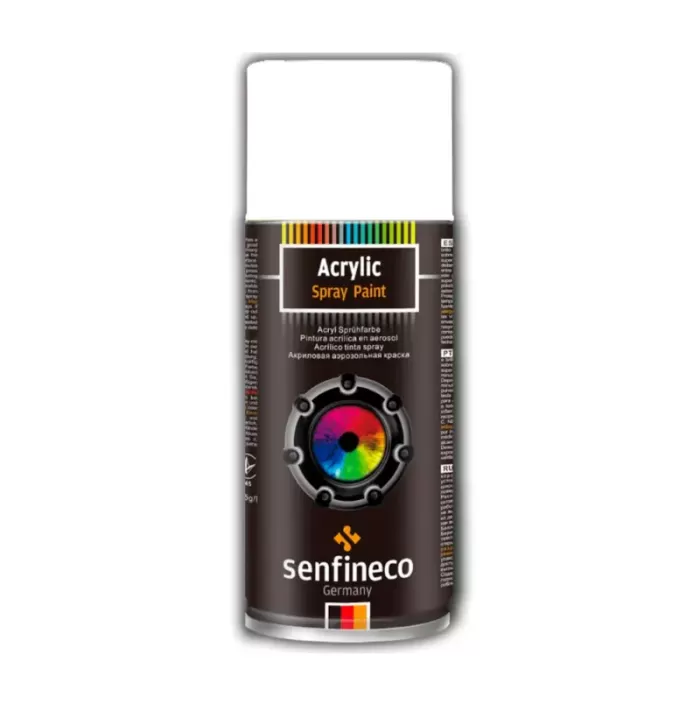 4040 Акриловая краска-спрей SENFINECO Paint Acrylic White глянцевая (белая) 400мл RAL9010