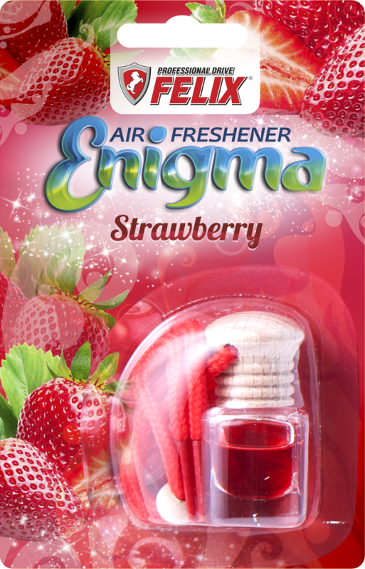 Ароматизатор подвесной с дерев. кр. FELIX Клубника 6мл.