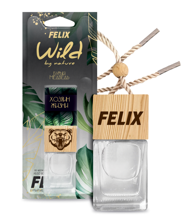 Ароматизатор автомобильный подвесной FELIX WILD BY NATURE Бурый медведь