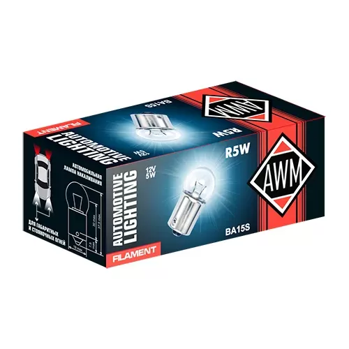 Лампа накаливания AWM R5W 12V 5W (BA15S)