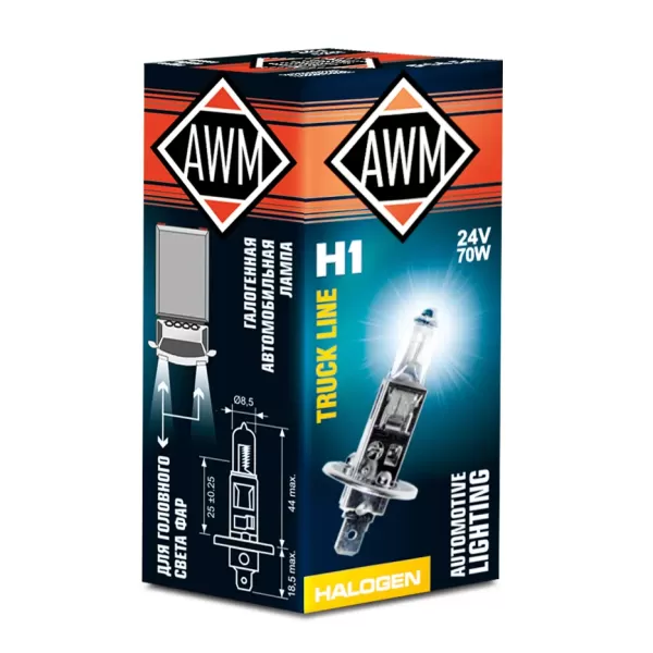 Лампа галогенная AWM H1 24V 70 W (P14,5S)