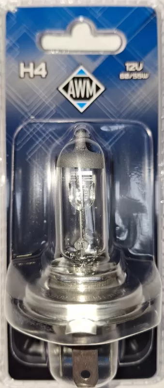 Лампа галогенная AWM H4 12V 60/55 W (P43T) блист.