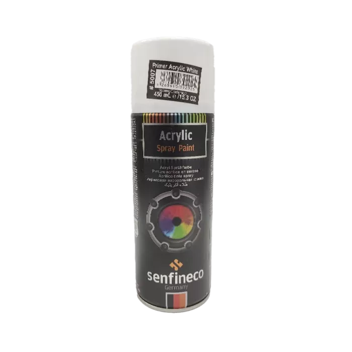 5007 Акриловый грунт-спрей SENFINECO Primer Acrylic White (белый) 400мл RAL9010