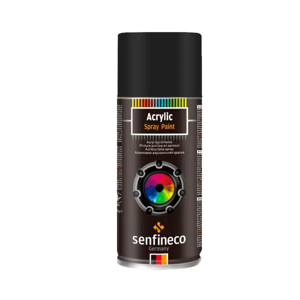 4200 Акриловая краска-спрей SENFINECO Paint Acrylic Black H.T. высокотемпературная (черная) 450мл RAL9005