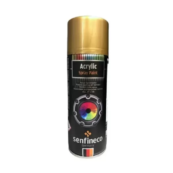 4018 акриловая краска-спрей SENFINECO Paint Acrylic Bright Gold (золото-эффект) 450мл