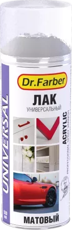 Лак-аэрозоль Dr.Farber акриловый универсальный бесцветный матовый 520 мл 08712-270