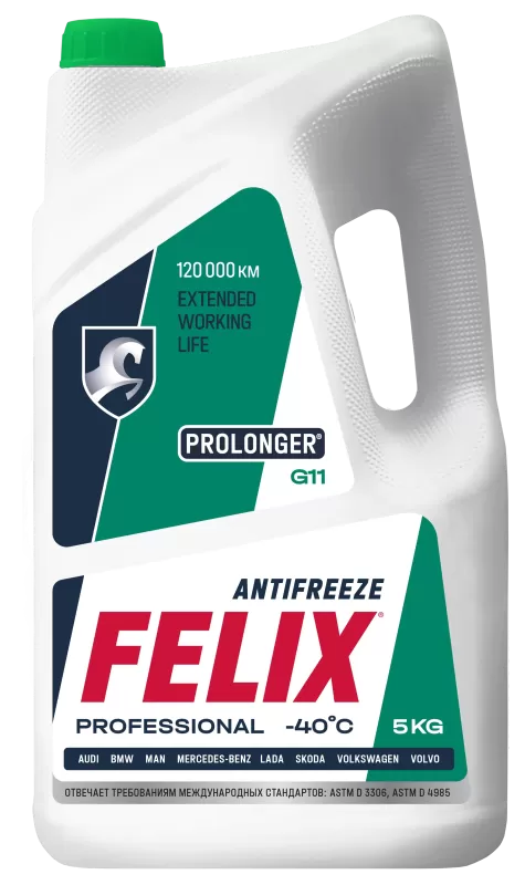 Антифриз FELIX PROLONGER G11 -40 (зеленый) 5кг