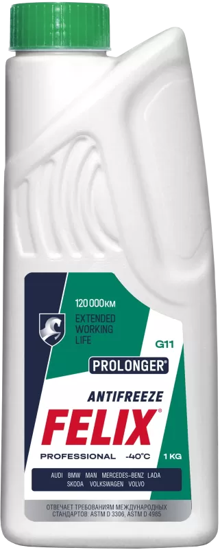 Антифриз FELIX PROLONGER G11 -40 (зеленый) 1кг