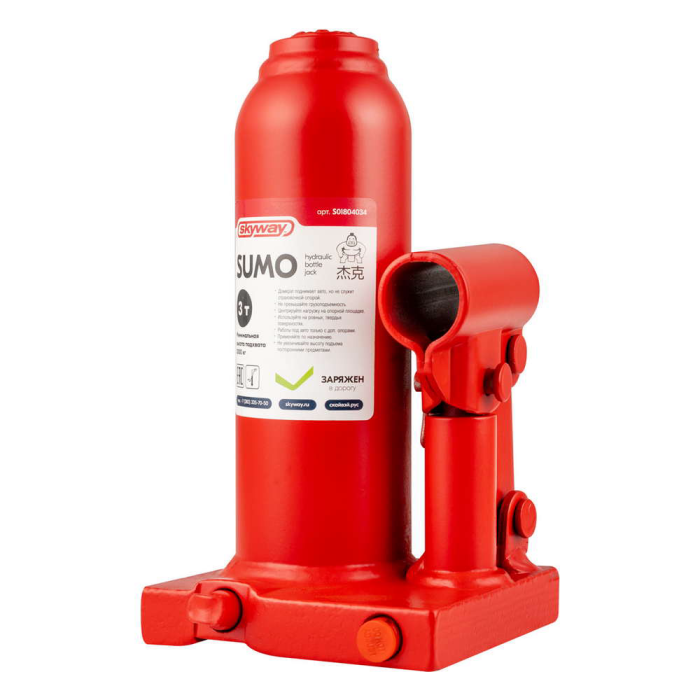 Домкрат гидрав бутылочный SKYWAY SUMO 3т h 180-345мм в кейсе
