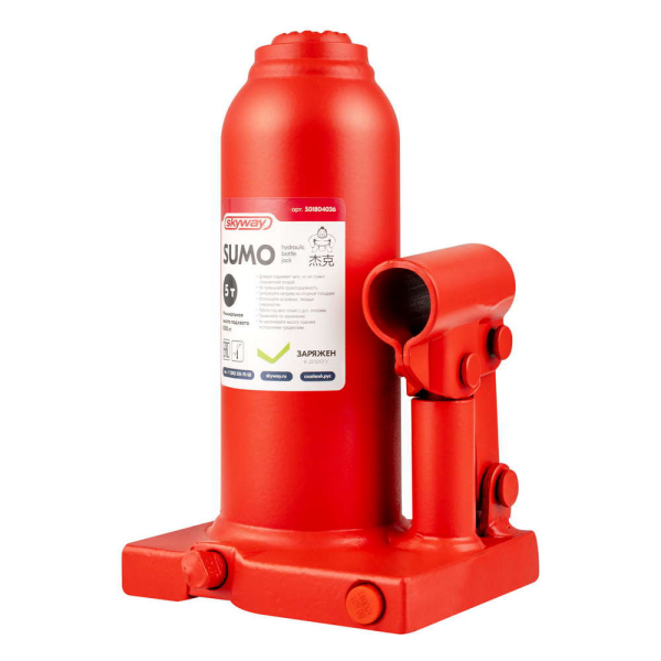 Домкрат гидрав бутылочный SKYWAY SUMO 5т h 185-360мм в кейсе