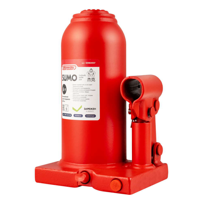 Домкрат гидрав бутылочный SKYWAY SUMO 5т h 185-360мм в кейсе