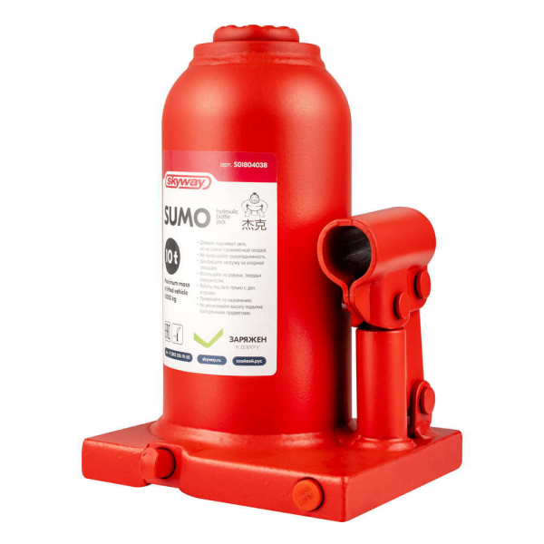 Домкрат гидрав бутылочный SKYWAY SUMO 10т h 190-360мм в коробке+сумка